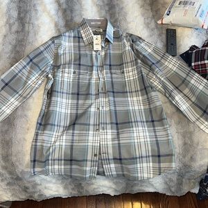 Mens Express Plaid Button Up NWT